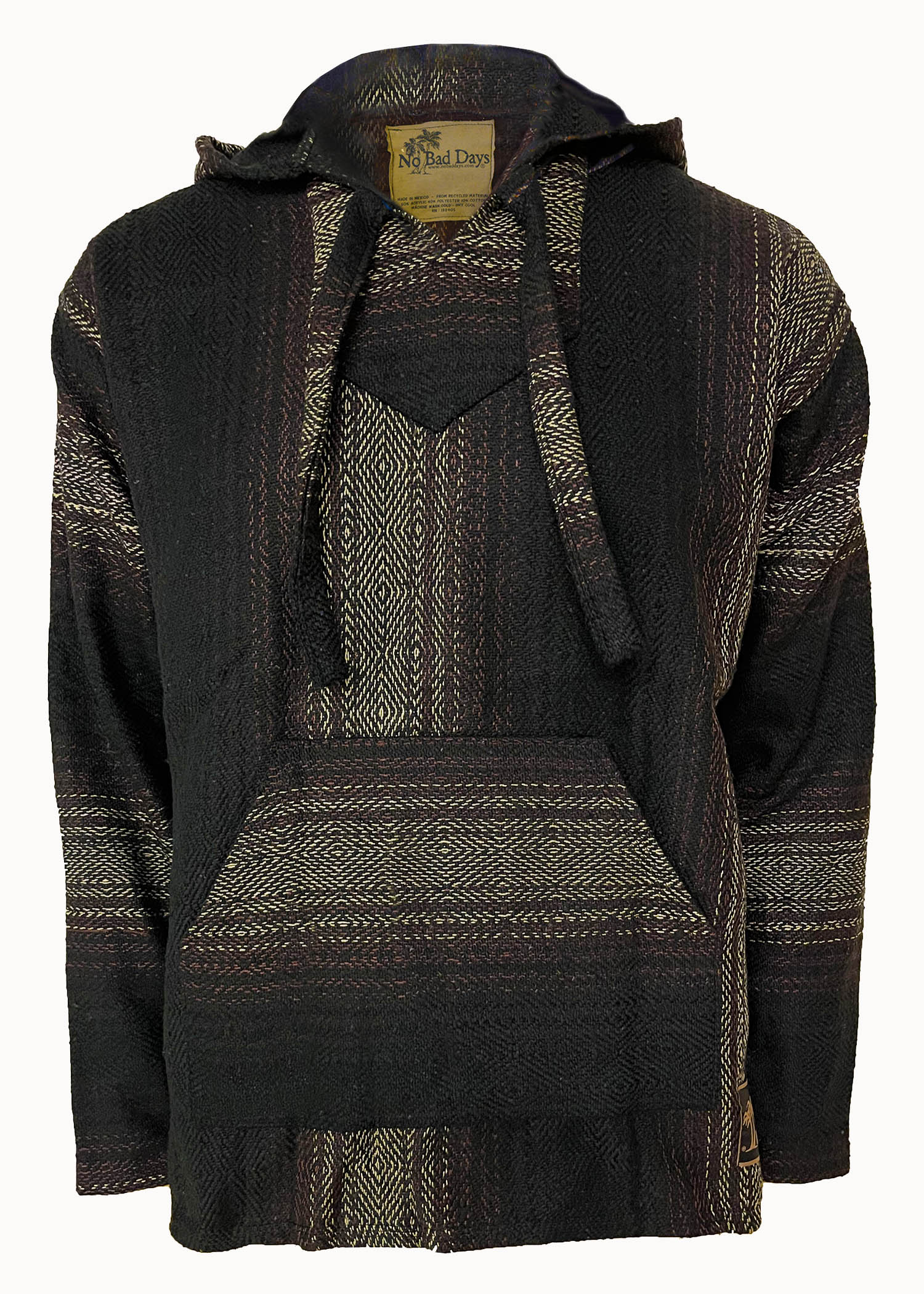 No Bad Days Baja Hoodie Earth Brown Diamond